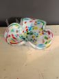 Multicolored Murano glass handkerchief bowl vase