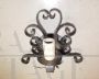 Set of five vintage wrought iron wall lights