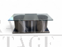 Steel and glass coffee table in the François Monnet style, 1970s        