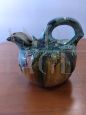 Pumpkin-shaped glazed terracotta jug from the late 19th century
