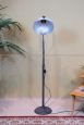 Industrial floor lamp in satin aluminum