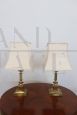 Pair of golden bedside lamps from the 70s