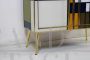 Vintage 1970s dresser covered in colored glass