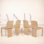 Set of 4 designer chairs by Pierluigi Molinari for Pozzi with Vienna straw seat