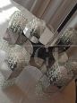 Chandelier by Gaetano Sciolari in glass and chrome