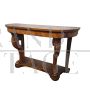Antique walnut console table with carvings