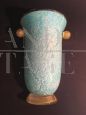 Single vase wall light by Stefano Toso in light blue Murano glass                            
                            