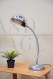 Articulated industrial table lamp in satin metal