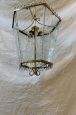 1940s brass lantern suspension lamp attributed to Fontana Arte