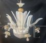 Murano white glass chandelier attributed to Seguso, 1960s