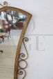 Vintage gilt metal mirror, 1950s