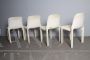 Set of 4 white Selene chairs by Vico Magistretti, 1970s