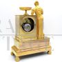 Empire Parisian clock in gilt bronze, signed and dated 1819
