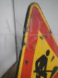 Men at work vintage road sign, 1980s