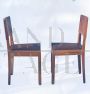 Set of 4 1940s Art Deco chairs with skai seat