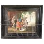Antique painting with biblical scene, oil on wood from the early 19th century