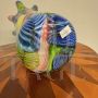 Large multicolored Murano glass flower vase, 1980s