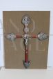 Antique crucifix in silver and wood from the 19th century