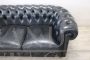 Black leather Chesterfield sofa and armchair, 1980s   