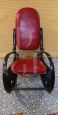 Thonet rocking chair upholstered in red leather