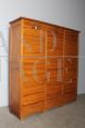 Office bookcase with three roller shutter doors in solid beech, 1950s