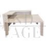 Parchment coffee table with shelf