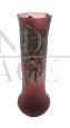 Art Nouveau vase in amethyst purple glass with metal decorations, 1920s                            