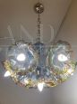 Mazzega chandelier from the 70s with 7 Murano glass flowers lights