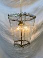 1940s brass lantern chandelier attributed to Fontana Arte