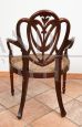 Antique solid mahogany Edwardian carved armchair, England 19th century