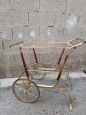 Serving trolley by Cesare Lacca in wood, brass and glass