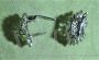Vintage silver earrings with marquise cut peridot crystals