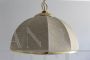 70's colonial style chandelier, in fabric and brass