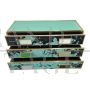 Dresser with three drawers in green glass and pony skin