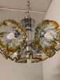 Mazzega chandelier from the 70s with 7 Murano glass flowers lights