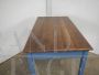 Vintage kitchen table in light blue lacquered wood, 1950s