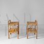 Pair of bamboo and rattan bedside tables from the 1960s, made in Italy