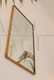Rectangular brass mirror, Italy 1960s