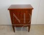 Antique two-door walnut bedside table from the Louis XVI period