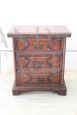 Antique solid walnut bedside table from the 18th century                            