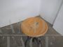Industrial swivel and adjustable stool with 4 legs and footrest, 1960s