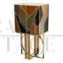 Bar cabinet with geometries of mirrors and colored glass