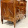 Antique Louis XVI chest of drawers in inlaid walnut and cherry, 18th century