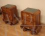 Pair of Art Deco walnut nightstands