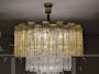 Amber and crystal Murano glass waterfall chandelier, 1970s