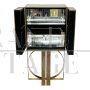 Bar cabinet with geometries of mirror and colored glass