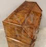 Antique Louis XV chest of drawers with drop-down top in walnut briar, Italy 18th century