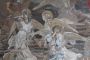 Antique tempera painting depicting angels, sketch for a 19th century fresco