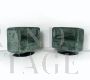 Pair of 90s swivel armchairs in green bouclé