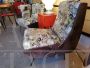 Pair of vintage 1950s armchairs in jungle fabric